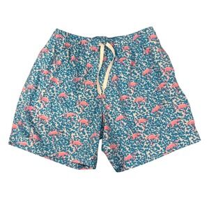 Chubbies Mens Modern Flamingo Swim Trunks Tropical Blue Pink 5.5" Inseam Liner M